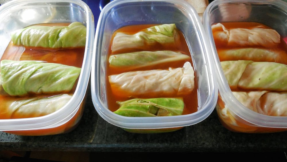 stuffed cabbage, freezer meals