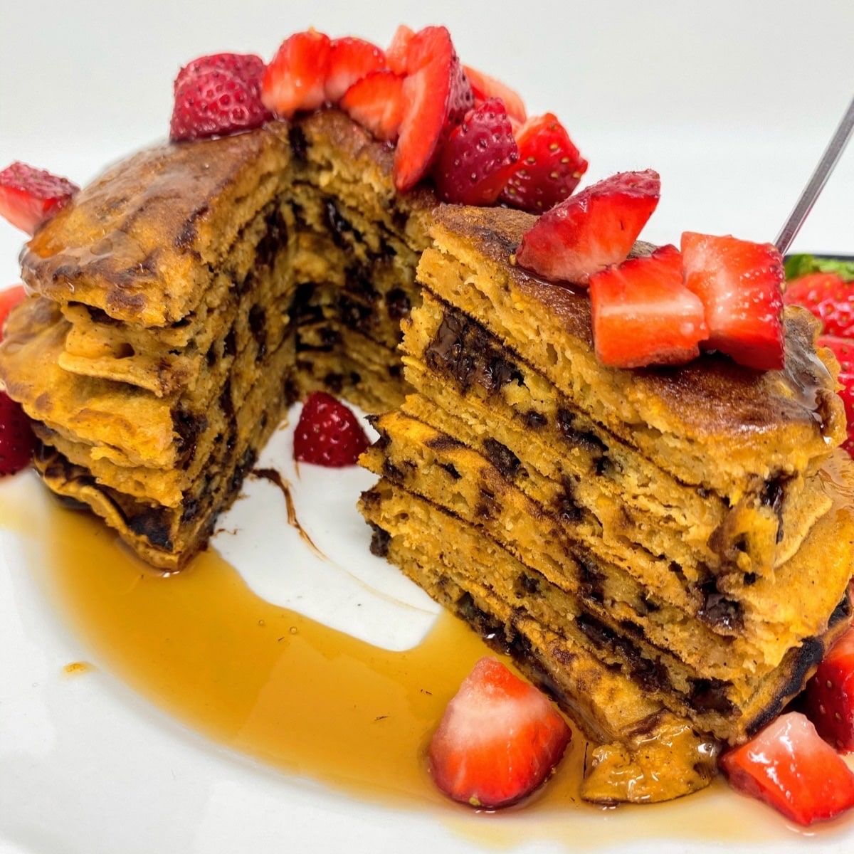 Pumpkin Chocolate Chip Pancakes With Mix recipe