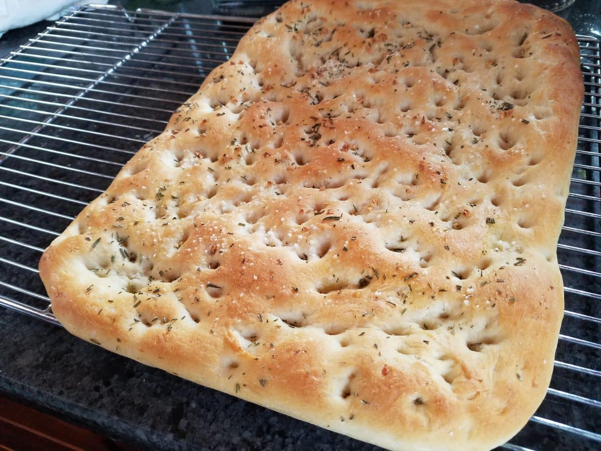garlic rosemary focaccia bread, focaccia bread recipe