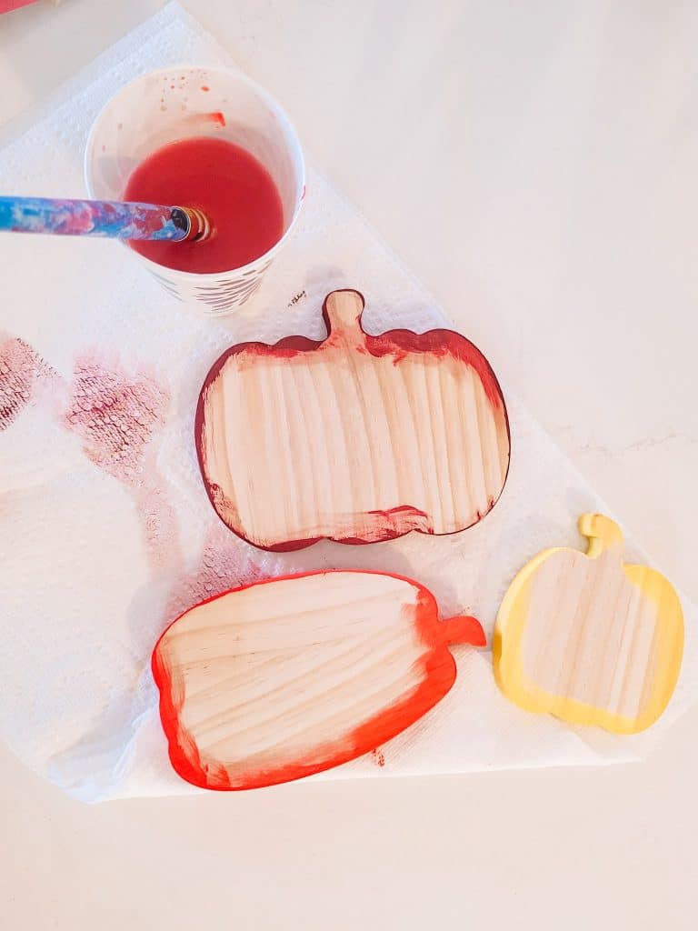 paint the sides of the pumpkins