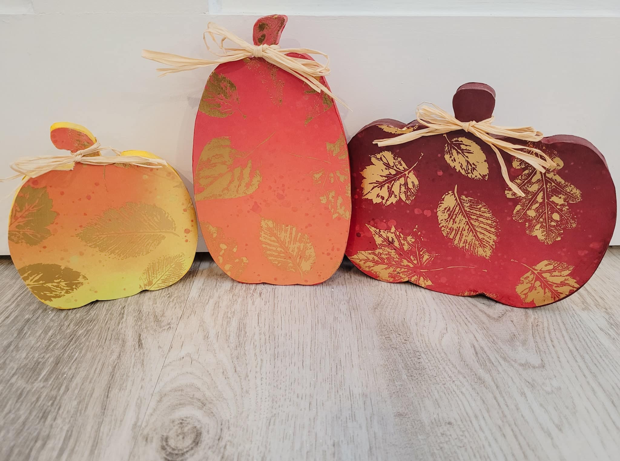 Easy DIY Fall Wood Pumpkin Decor With Scrapbook Paper
