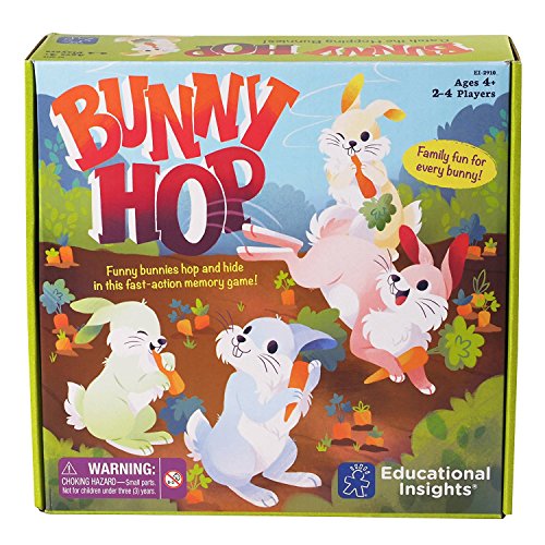 Educational Insights Bunny Hop Preschool & Toddler Board Game, 26 Pieces, 2-4 Players, Matching Memory Game For Easter Basket, Gifts for Kids Ages 4 5 6