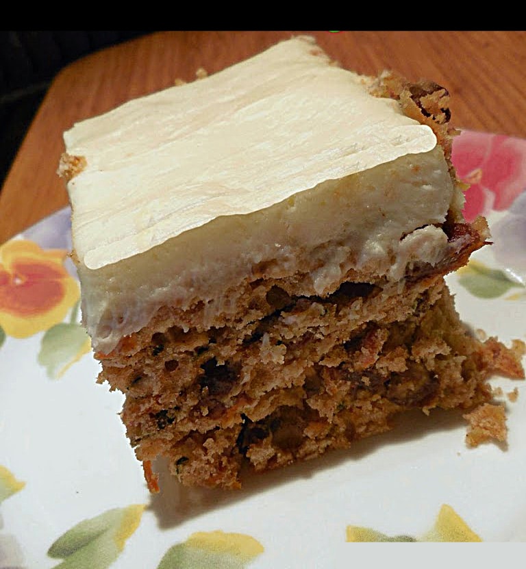 Snack Cake Recipe: Spiced Carrot and Zucchini Cake with Cream Cheese Frosting