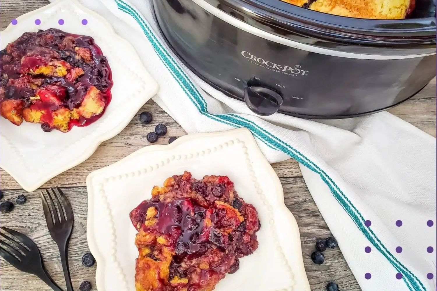 Crockpot Lemon Blueberry Dump Cake Recipe