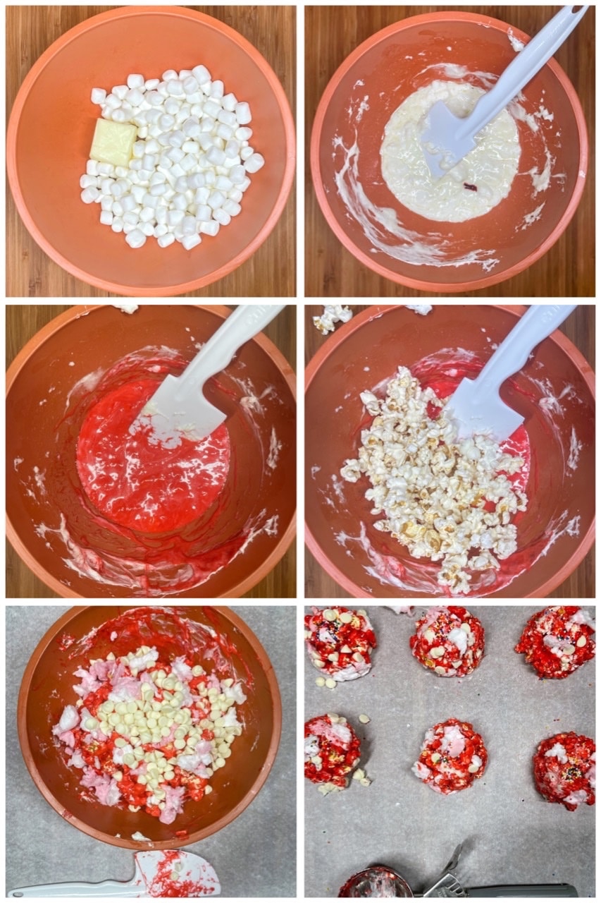 Easy Marshmallow Popcorn Balls Without Corn Syrup Valentines Day white chocolate Homemade