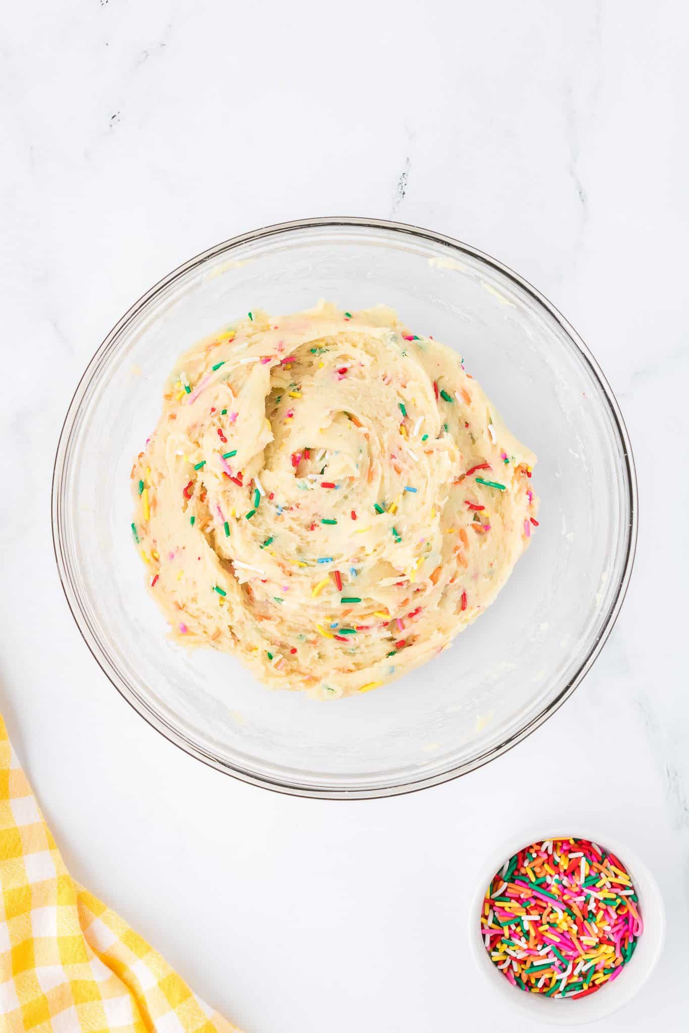 how to make the dough for Funfetti cake mix cookies
