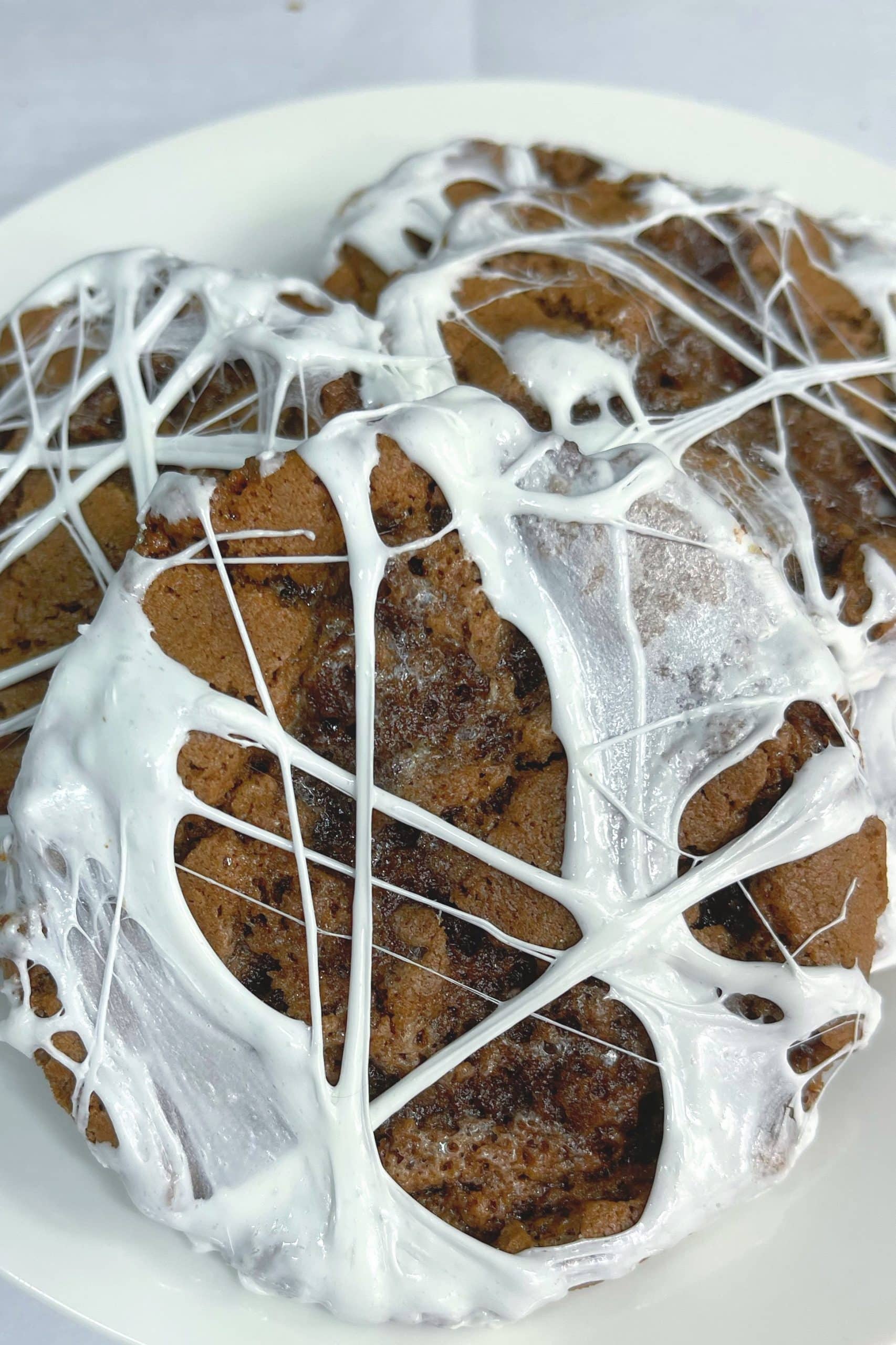 Halloween Double Chocolate Chip Spider Web Cookies 