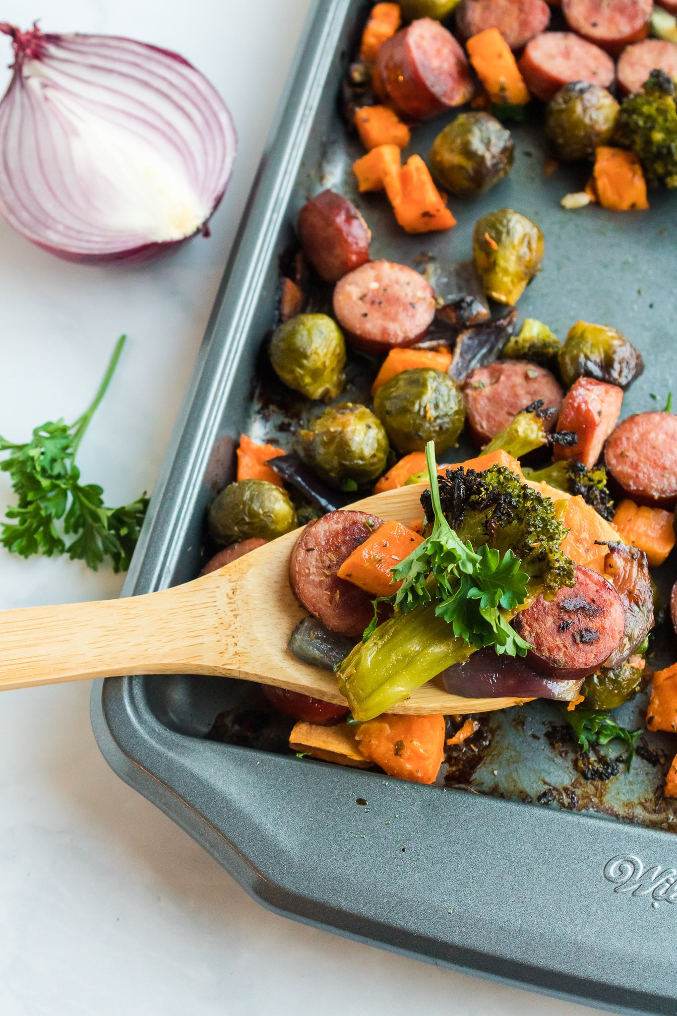 Easy Sheet Pan Roasted Sausage and Veggies