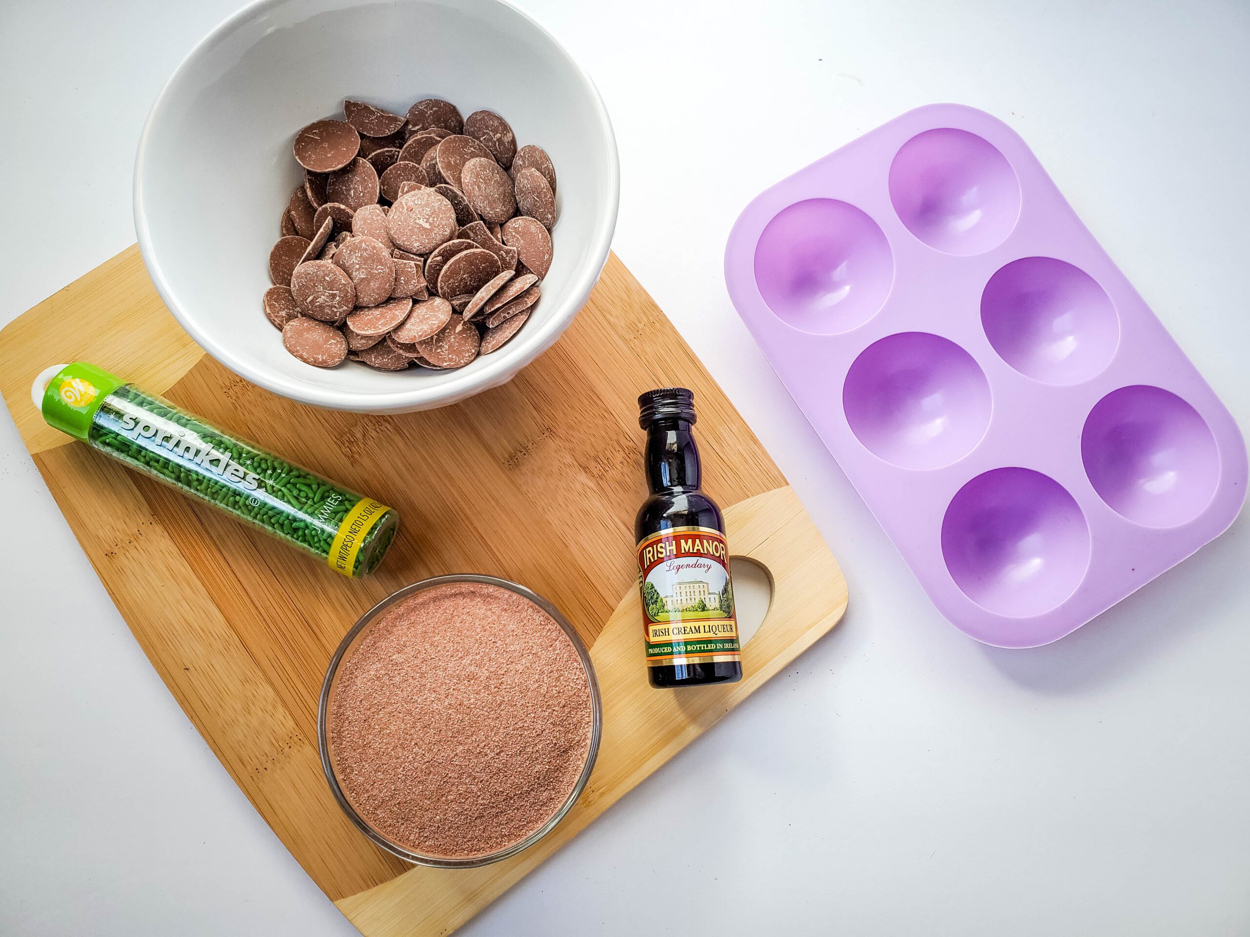 Ingredients For Irish Cream Hot Cocoa Bombs