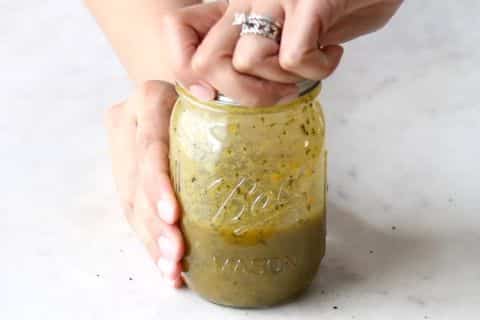 Make the Basil Garlic Oil Dressing