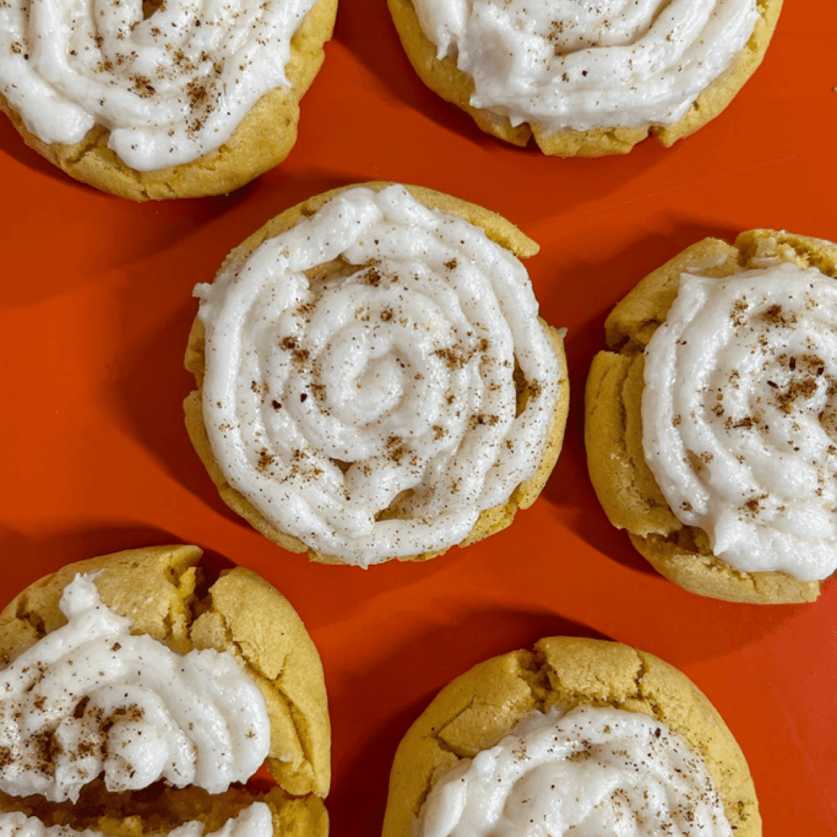 Feature Pumpkin cake pie crumbl maple sugar cookies copycat recipe ingredients with buttercream frosting
