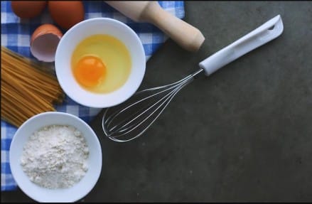 Mixing flour for Edward Delling Williams Carrot Cake Recipe