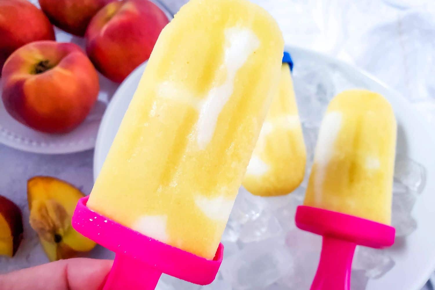 Three Ingredient Fresh Peaches & Cream Popsicle Recipe ~ YUMMY