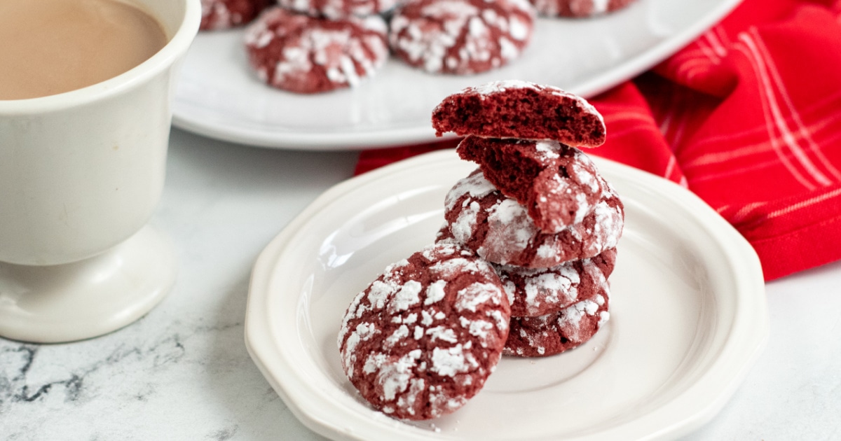 Red Velvet Crinkle Cookies
