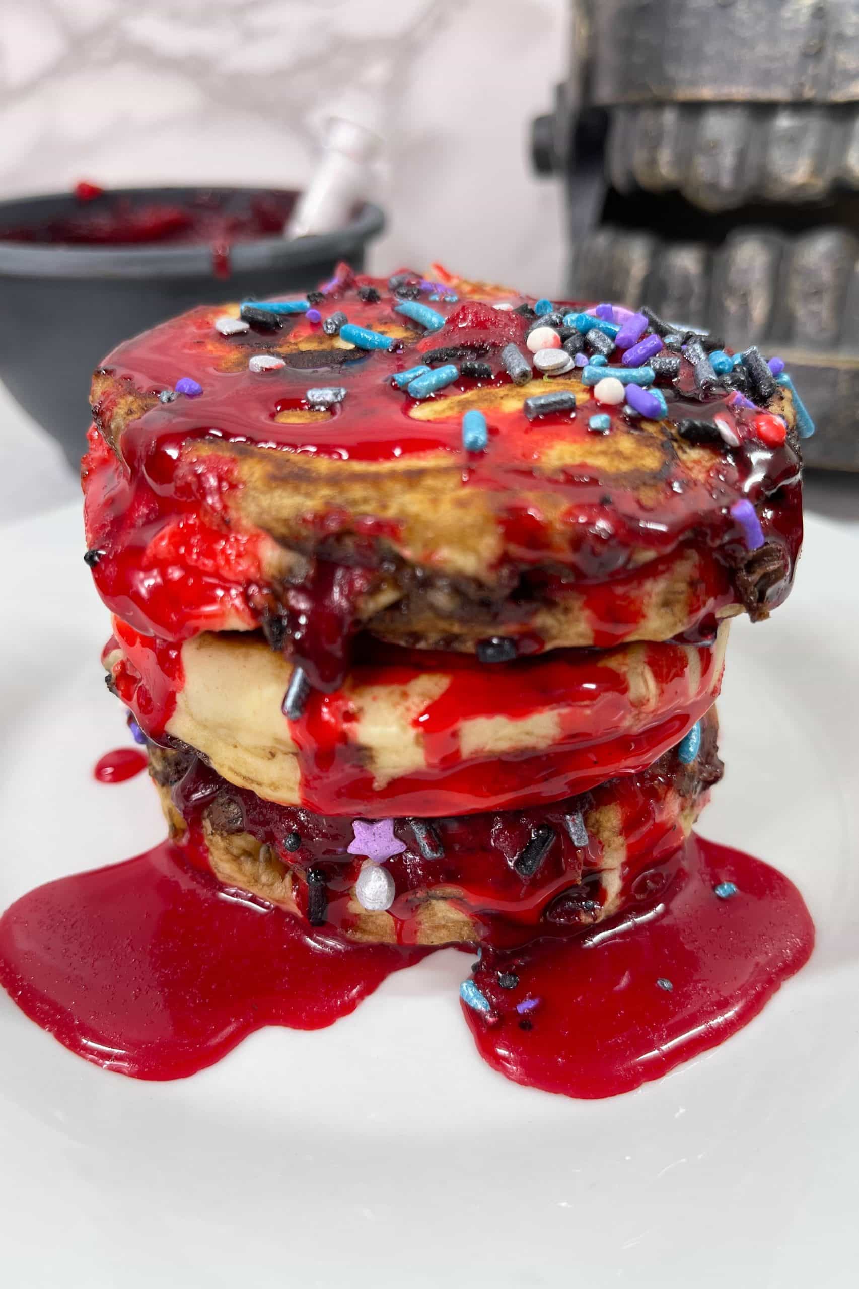 Spooky Bloody Pancakes Halloween Breakfast Hero