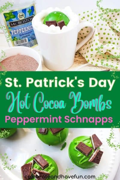 mug with hot chocolate bomb and pepper schnapps