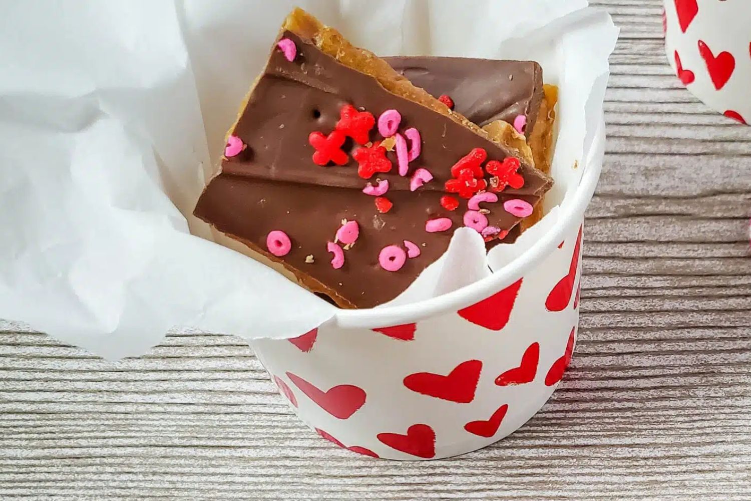 Valentine’s Day Toffee Chocolate Bark Recipe