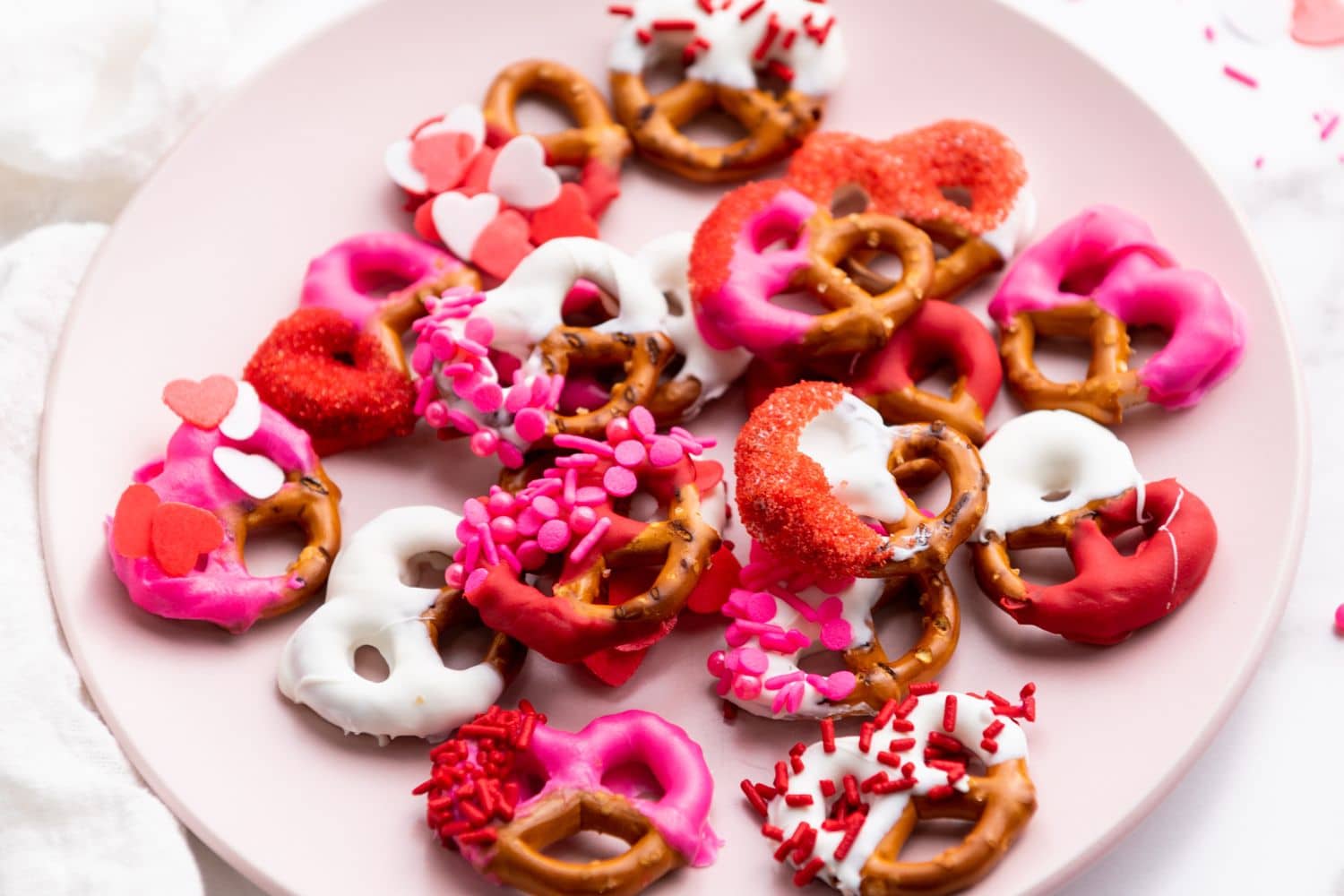 Salty & Sweet Chocolate Candy Covered Pretzels for Valentine’s Day