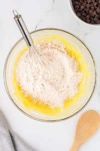 making the dough for yellow cake mix cookies