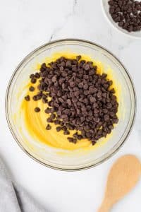 making the dough for yellow cake mix cookies