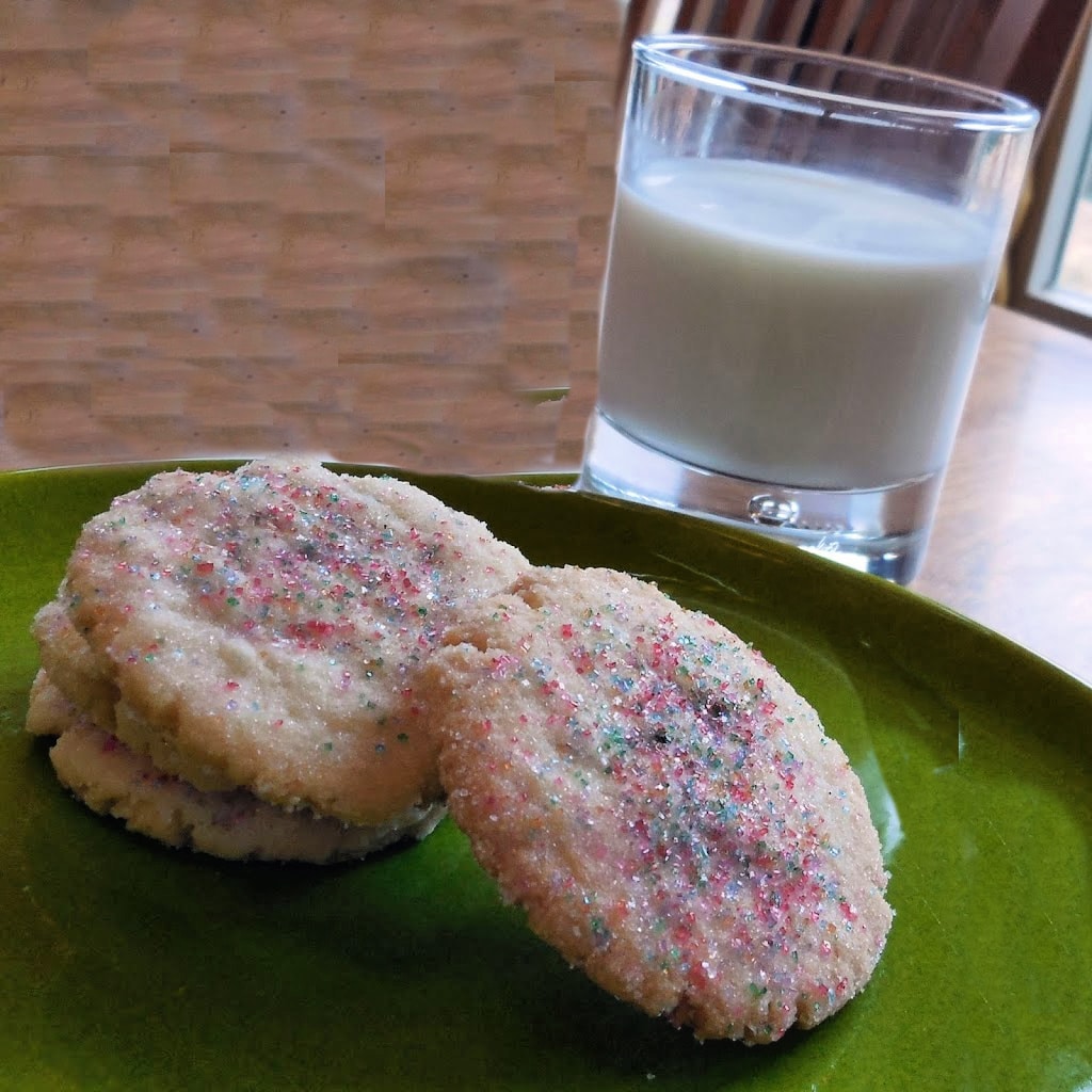 sugar cookies and milk