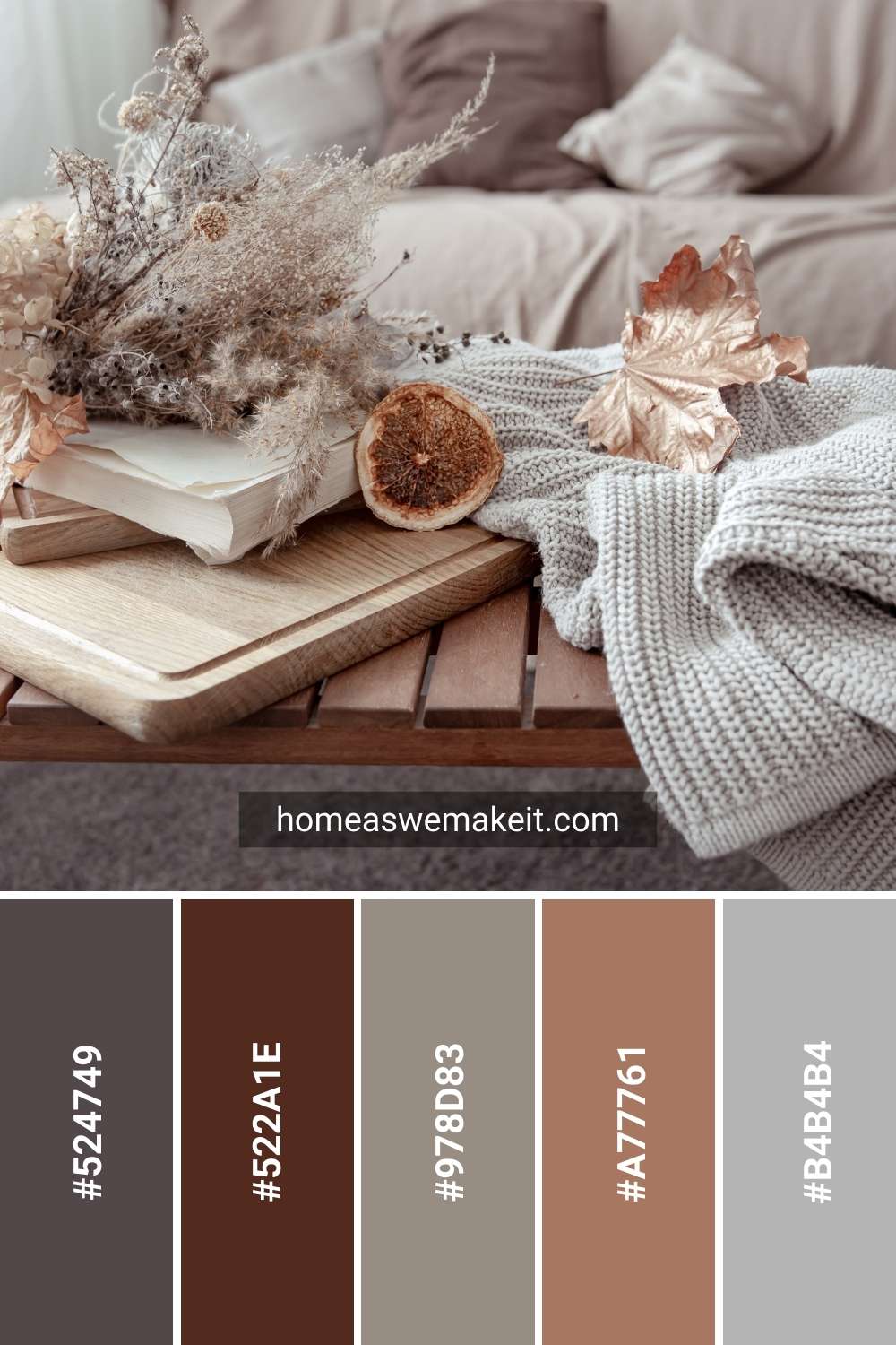 cozy color scheme with hex code