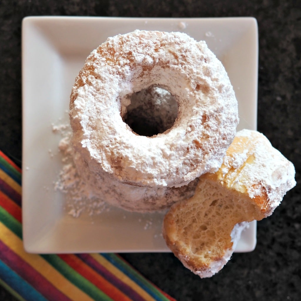 making homemade donuts