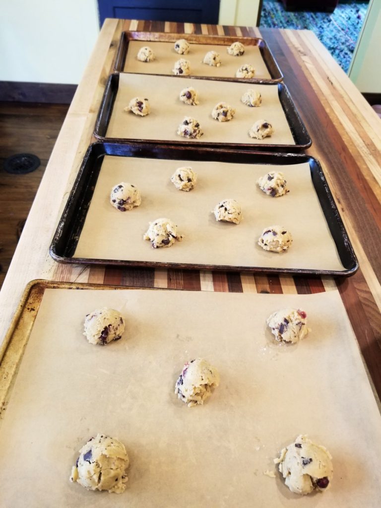 dough balls on cookie sheets