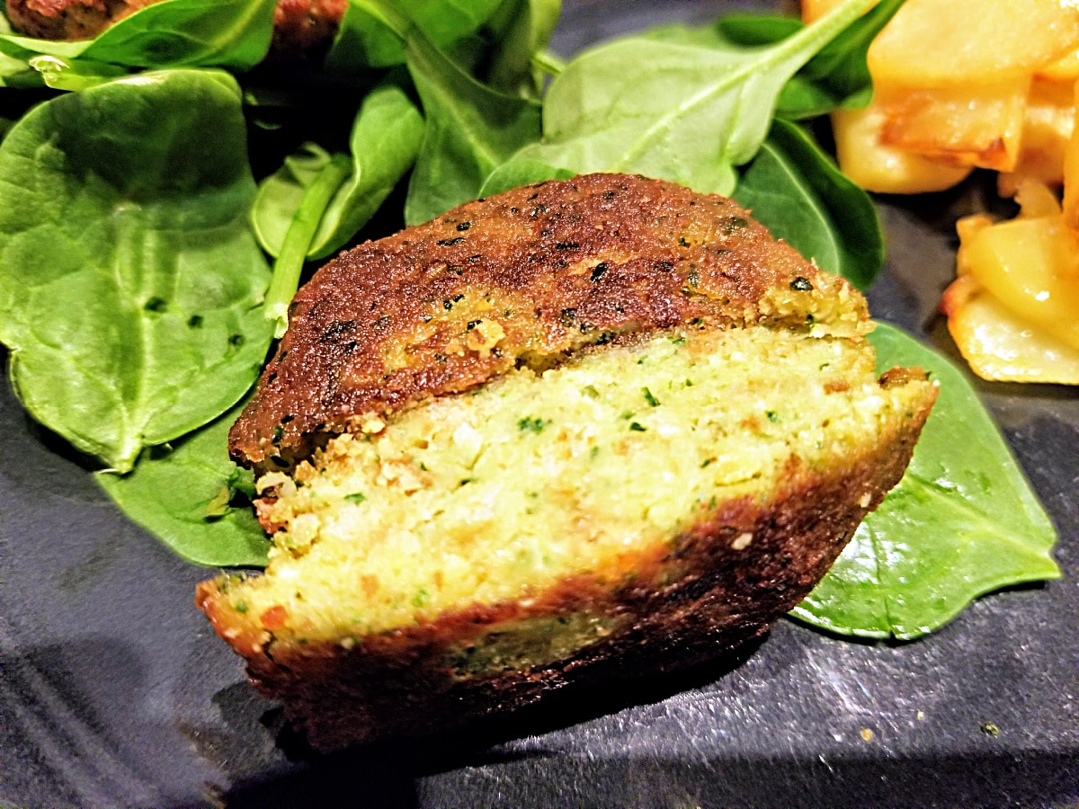falafel cut in half