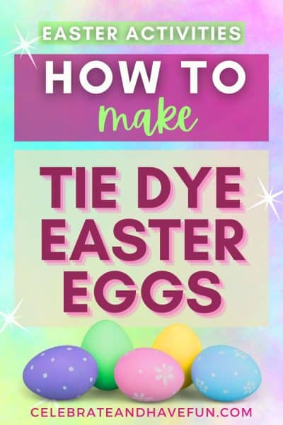 easter eggs on a tie dye backdrop