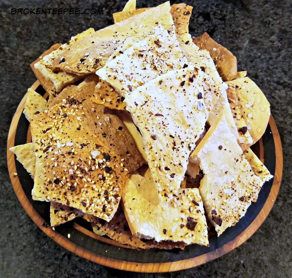 making homemade crackers, lavash