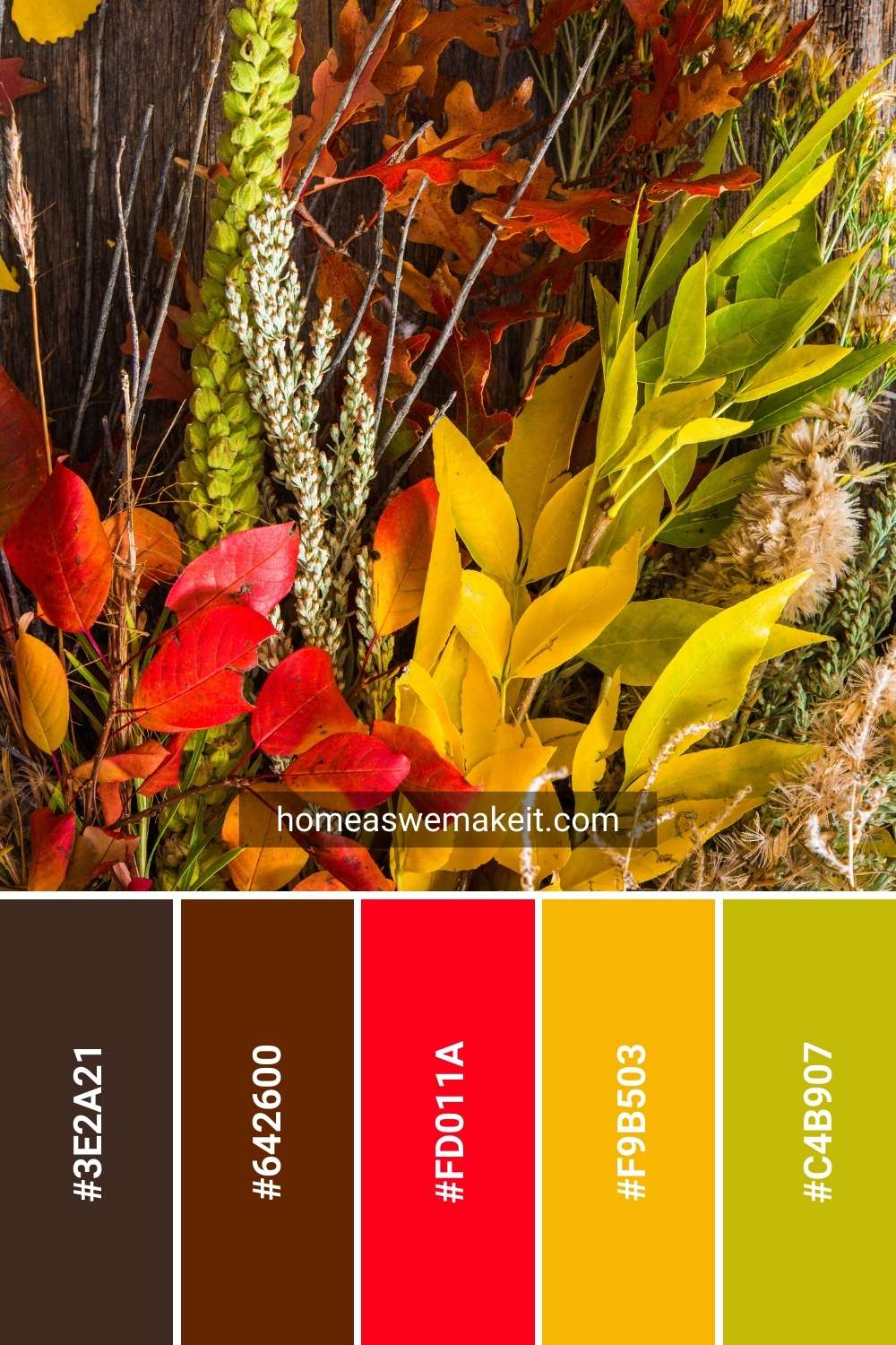 moody fall foliage colors with hex code