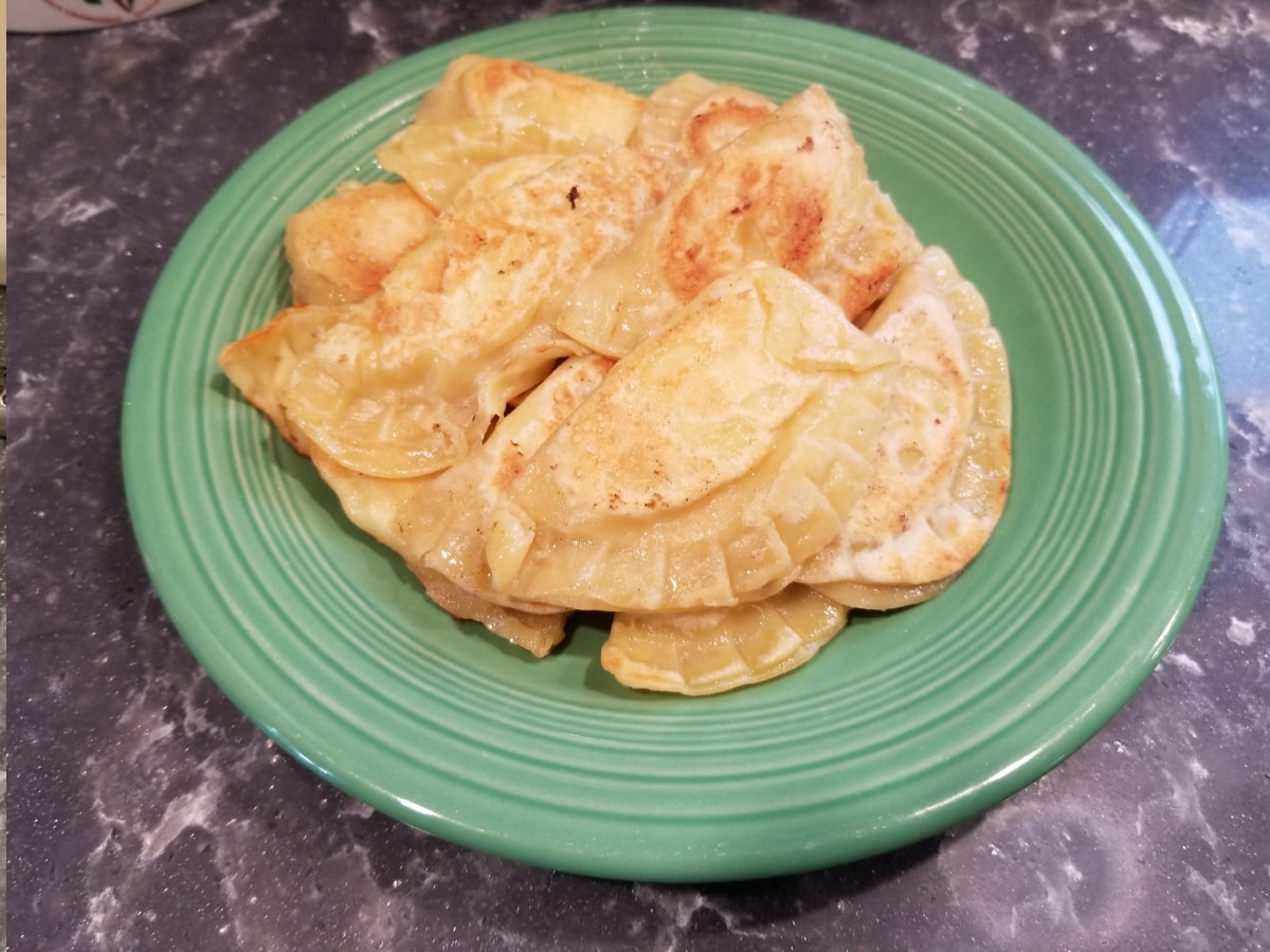 plate of pierogies