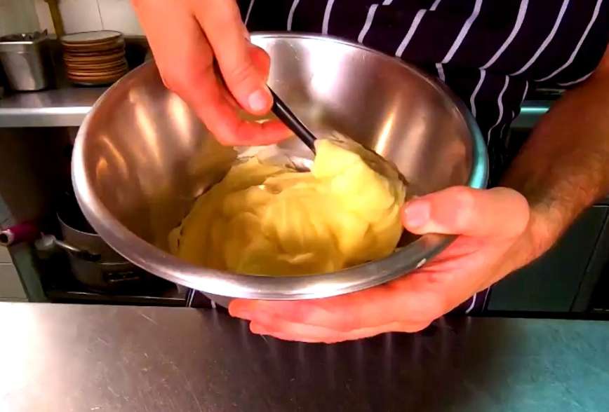 pour the batter into the prepared pan