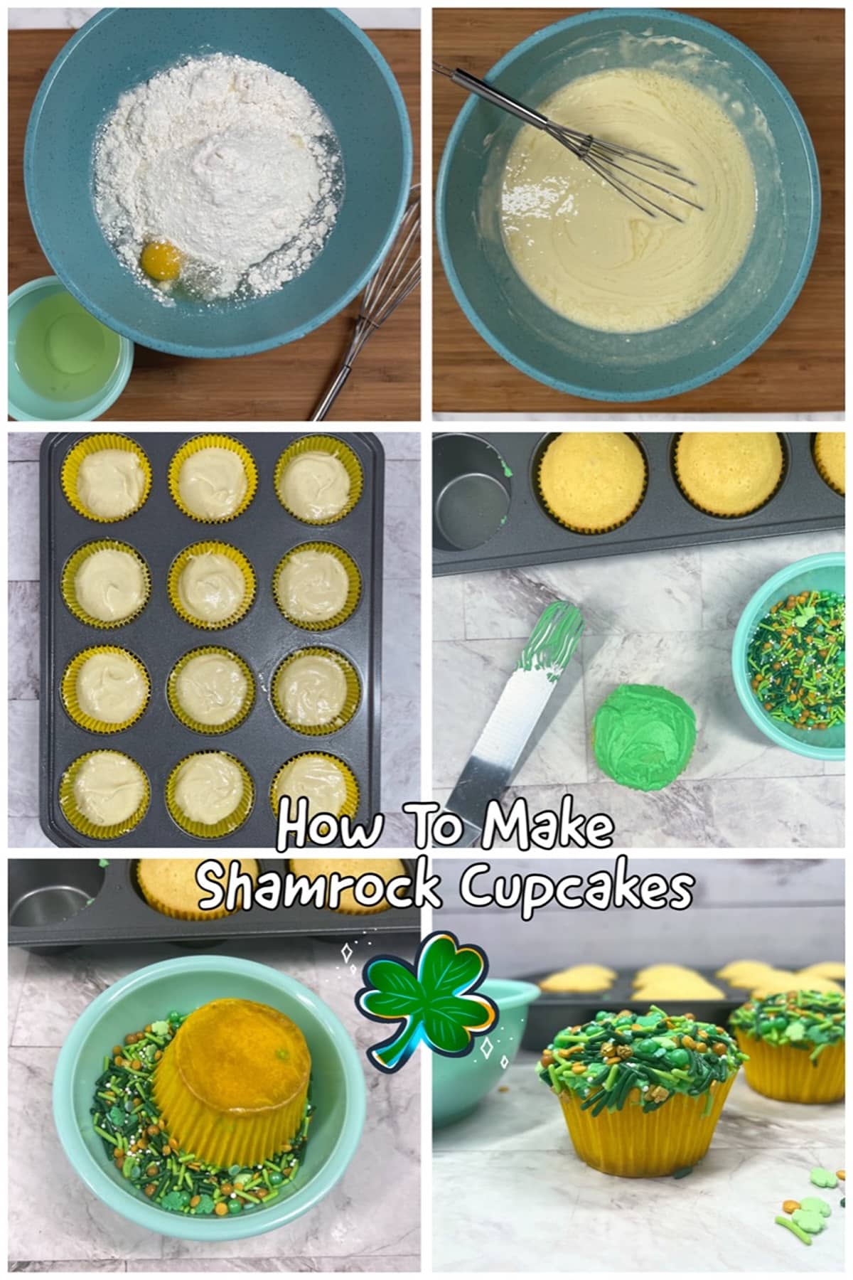 st patrick's day cupcake ideas recipe Easy* themed* cake mix * four leafed clover * shamrock