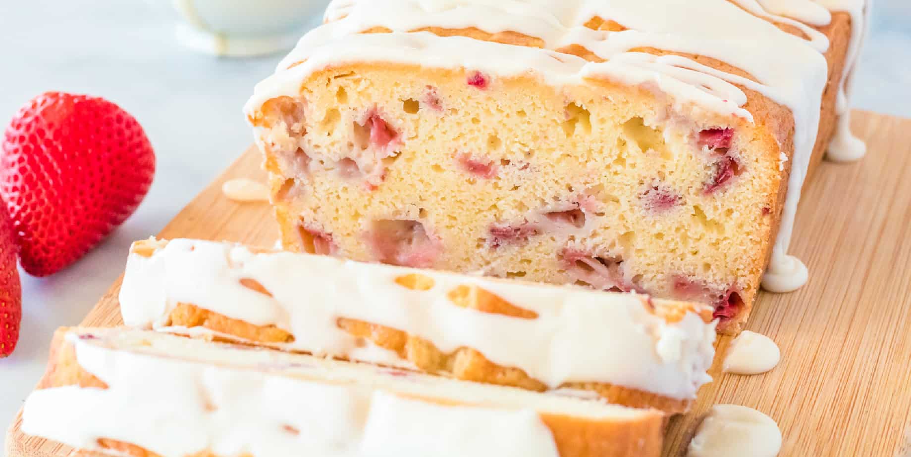 Strawberry Bread (With Sweet Cream Glaze!)